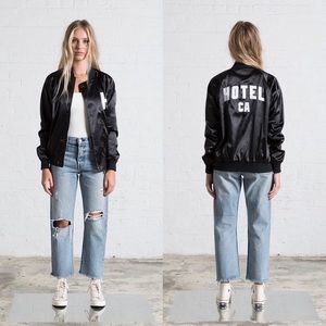 Hotel 1171 Hotel CA Satin Bomber Jacket Unisex